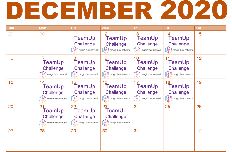 TeamUp Kalender, jeden Tag eine neue Aufgabe